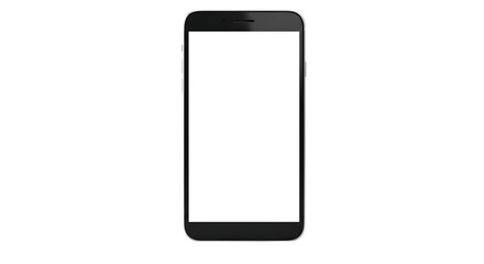 Naklejka premium Modern Smartphone With Blank Screen Isolated on Transparent Background
