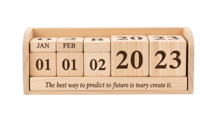 Wooden Perpetual Desk Calendar Block Quote Future