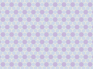 Honeycomb pattern with purple dots on light blue background.