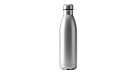 Stainless Steel Bottle Isolated on Transparent Background for Beverage Storage