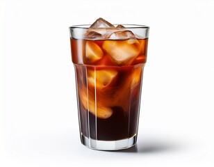 a glass of cold brew coffee isolated on white