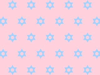 Gentle pattern of light blue stars on a pink backdrop.