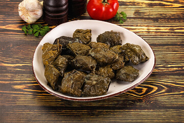 Stuffed dolma - meat in grape leaves