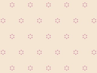 Delicate floral pattern with pink flowers on a beige background.