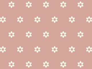 Minimalist floral pattern with white flower on pink background
