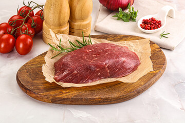 Raw beef meat uncocked steak