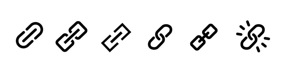 Internet URL or webpage url link icons set