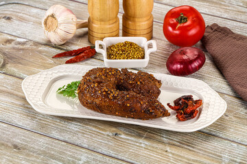 Baked pork tenderloin with mustard