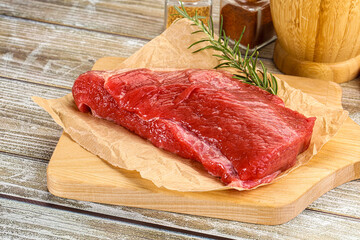 Raw beef flesh for cooking