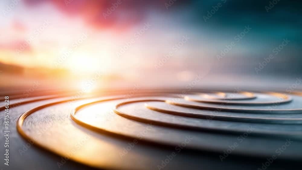 Poster concentric circles abstract: a captivating abstract image featuring concentric circles, illuminated 