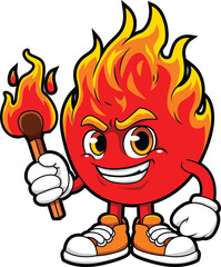 FIRE BALL STANDING WITH WOODEN MATCHES IN HAND