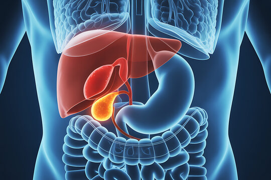 3D visualization of gallbladder and liver anatomy highlighting bile duct system for medical research diagnostic illustration and healthcare education