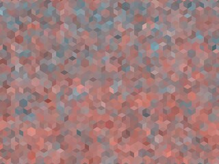 Abstract geometric pattern with coral and blue cube mosaic.