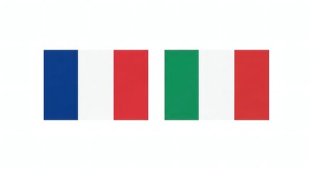 Obraz premium A symbolic visual concept representing the union and relationship between France and Italy through their national flags side by side