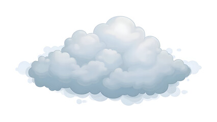 Cartoon storm cloud on white background