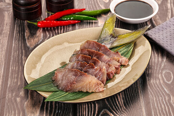 Raw yellowtail fresh fish sashimi