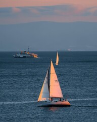 sailboat at sunset