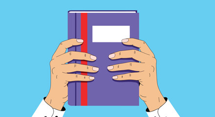 Hands holding a book, perfect for education, reading, learning, or creative concepts