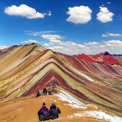 Rainbow mountains Peru, Peruvian Andes