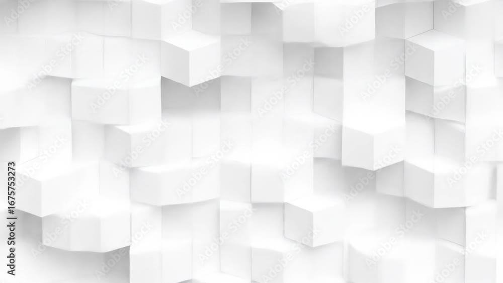 Poster geometric white cube pattern background texture abstract design shape 3d render modern illustration 