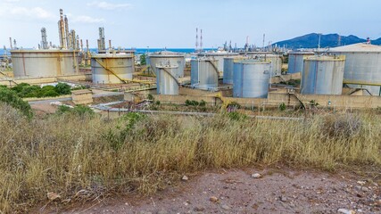 Oil refinery storage tank