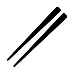お箸シルエットアイコン - Chopsticks Black Icon
