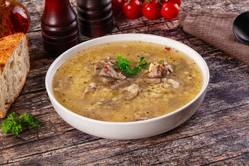 Dietary chicken soup with noodles