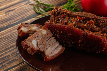 Baked pork belly with spices