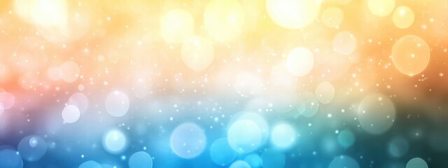 Abstract bokeh background with soft light circles in warm orange and cool blue tones, creating a dreamy and calming atmosphere