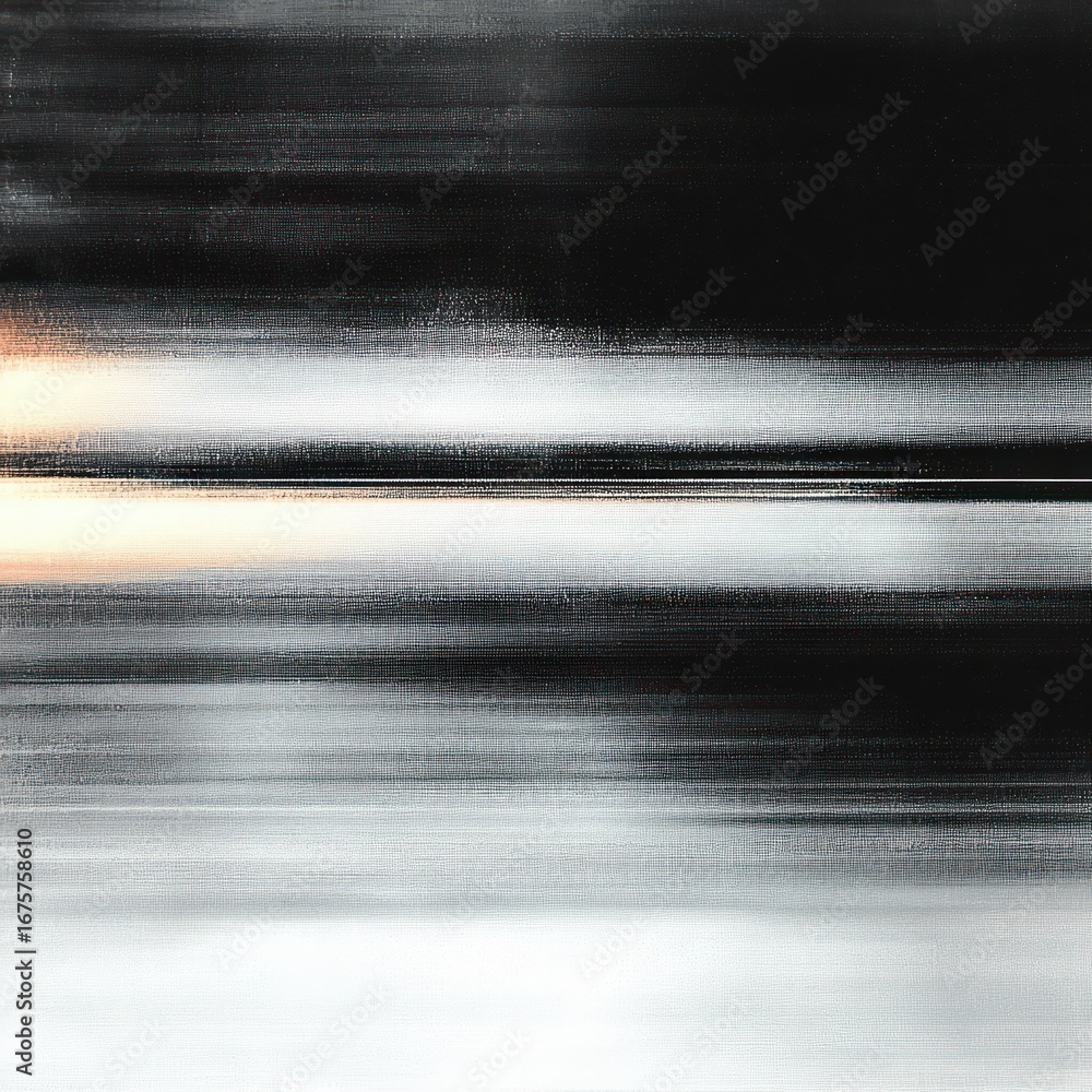 Aufkleber abstract black and white horizontal streaks with blurred texture and subtle light reflections creati
