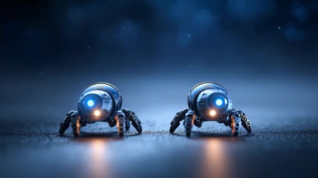 Tech Spider Robots Data Analysis Futuristic