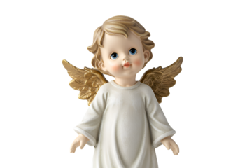 Cherubic Angel Figurine: Heavenly Home Decor on white background