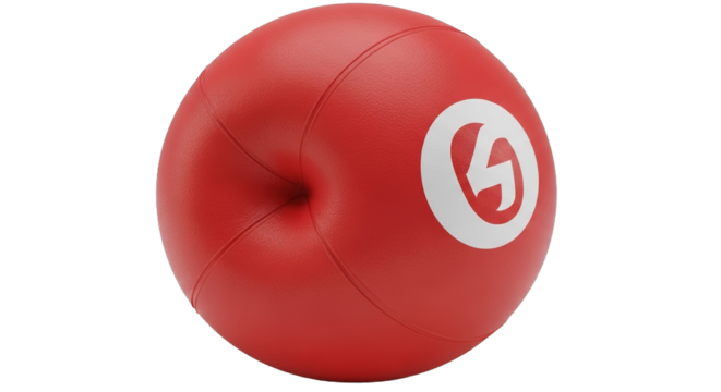 Red Sphere Ball Chair Studio Shot - Powered by Adobe