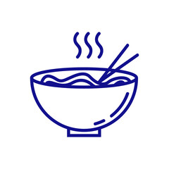 Hot Noodle Bowl with Chopsticks
