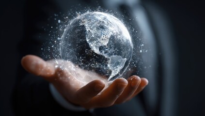 Holographic Earth in a hand