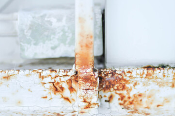 old baluster, old balustrade or old banister or old bar or rust bar or window bar