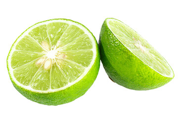 sliced lime isolated on transparent background. png image