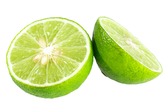 sliced lime isolated on transparent background. png image