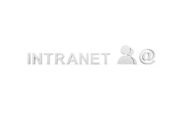 INTRANET concept white background 3d render illustration