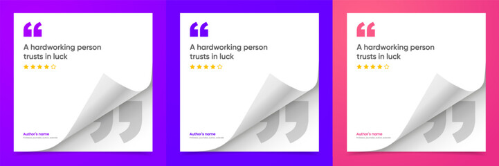 3D bubble testimonial banner, quote, infographic. Social media post template designs for quotes. Empty speech bubbles, quote bubbles and text box. Vector Illustration EPS10.