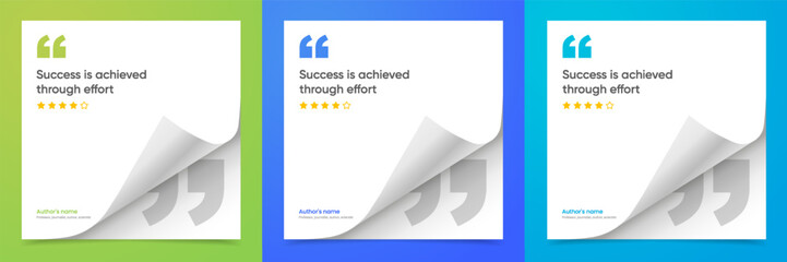 3D bubble testimonial banner, quote, infographic. Social media post template designs for quotes. Empty speech bubbles, quote bubbles and text box. Vector Illustration EPS10.