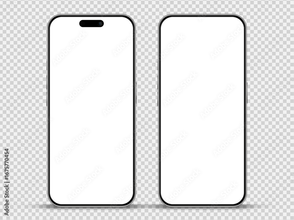 Aufkleber realistic smartphone mockup. mobile phone vector with isolated on white background. device front vie