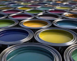 Colorful Paint Cans Display