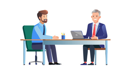 Job interview meeting vector illustration for business recruitment and career opportunity concept design vector