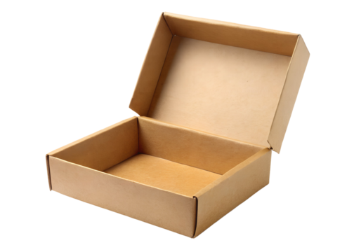 empty open brown small eco box png image on transparent background