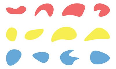 Blob shapes colorful collection vector design elements isolated. Abstract stains shape vector set