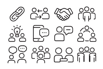 Fototapeta premium Soft rounded communication icons for corporate use