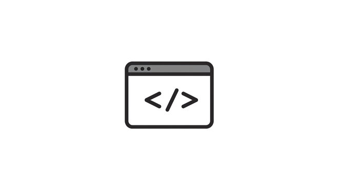 Website development coding programming internet technology html css javascript design icon vector illustration on transparent background