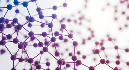 Abstract Representation of Scientific Molecules and Chemical Structures in a Vibrant Digital Network Background with Colorful Connections