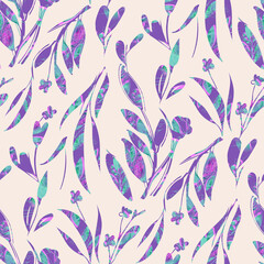 Plants Seamless Pattern, Design Template.